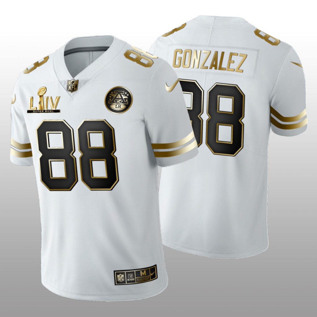 Kansas City Chiefs Tony Gonzalez White Golden Edition Jersey Super Bowl LIV - Men's