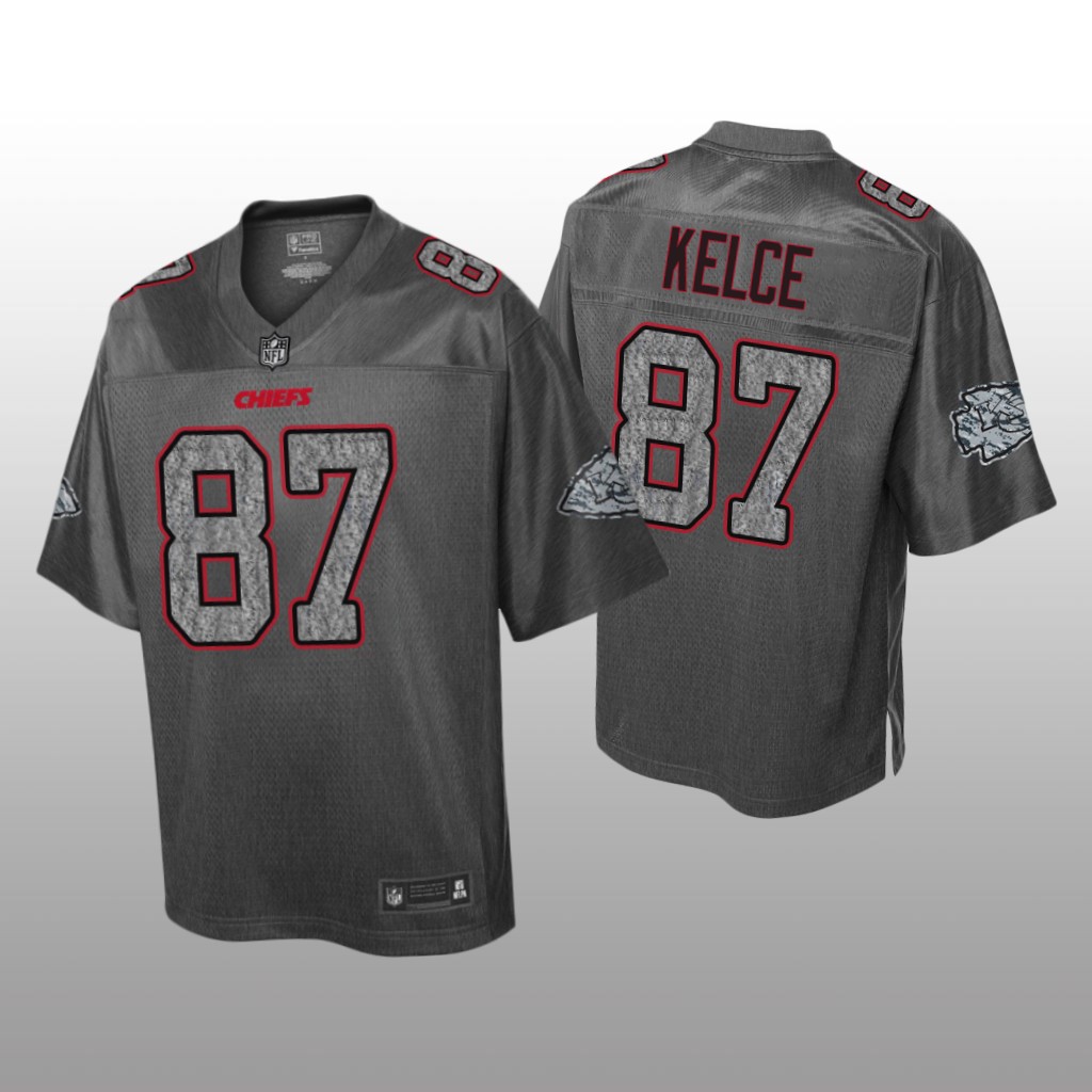 Kansas City Chiefs Travis Kelce Heather Charcoal Jersey Static Fashion - Men's