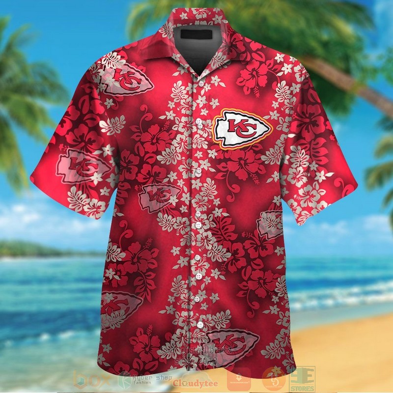 Kansas City Chiefs tropical plants red Hawaiian Shirt
