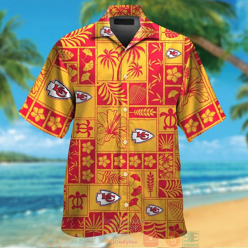 Kansas City Chiefs tropical plants yellow Hawaiian Shirt