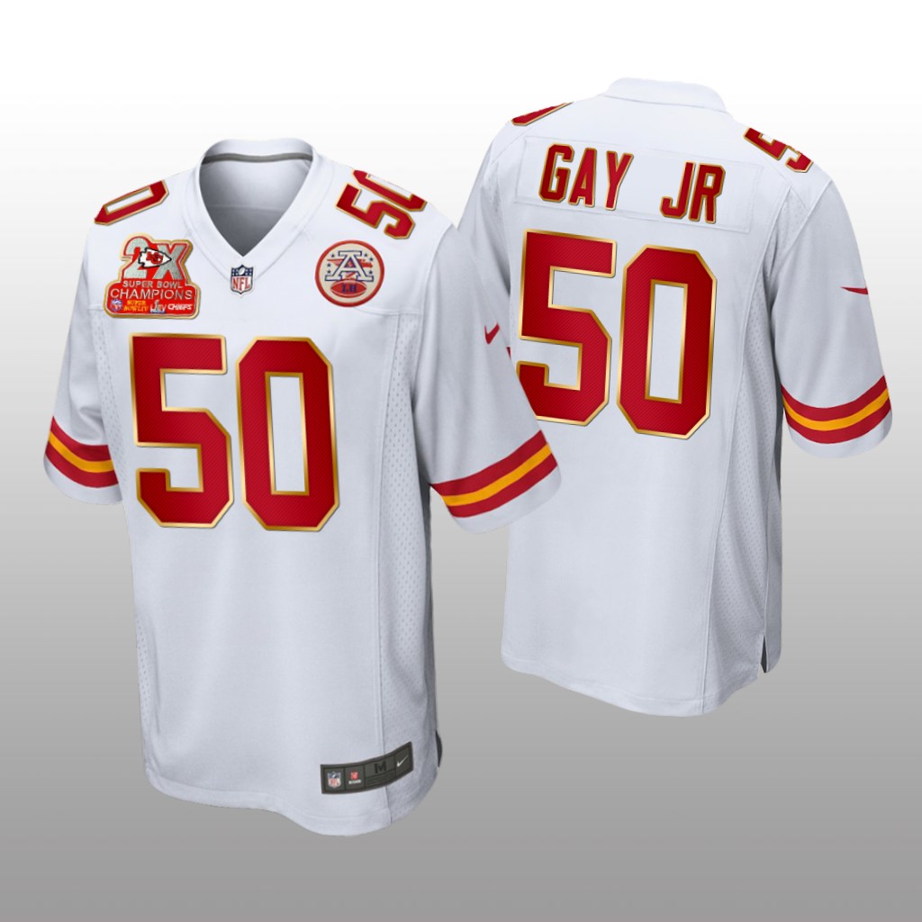 Kansas City Chiefs Willie Gay Jr. White Game 2X Super Bowl Champions Patch - Men's