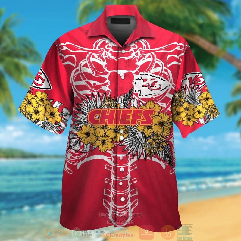 Kansas City Chiefs yellow Hibiscus red Hawaiian Shirt