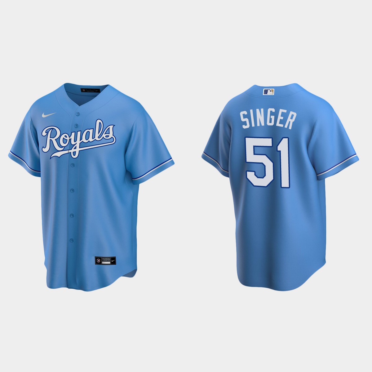 Kansas City Royals #51 Brady Singer Alternate Jersey - Light Blue