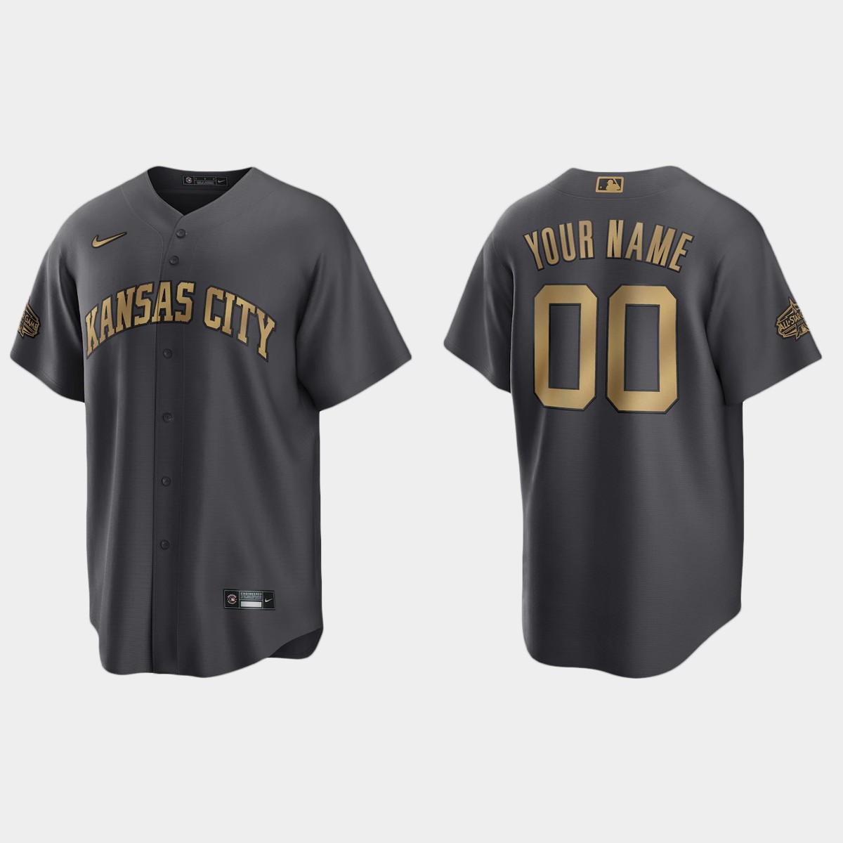 Kansas City Royals Custom 2022 MLB All-Star Game Jersey - Charcoal