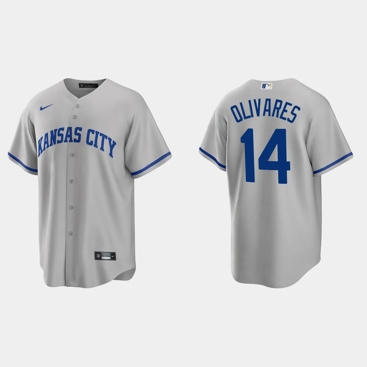 Kansas City Royals Edward Olivares Road Jersey - Gray