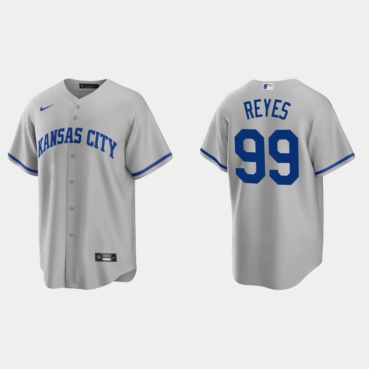 Kansas City Royals Franmil Reyes Road Jersey - Gray