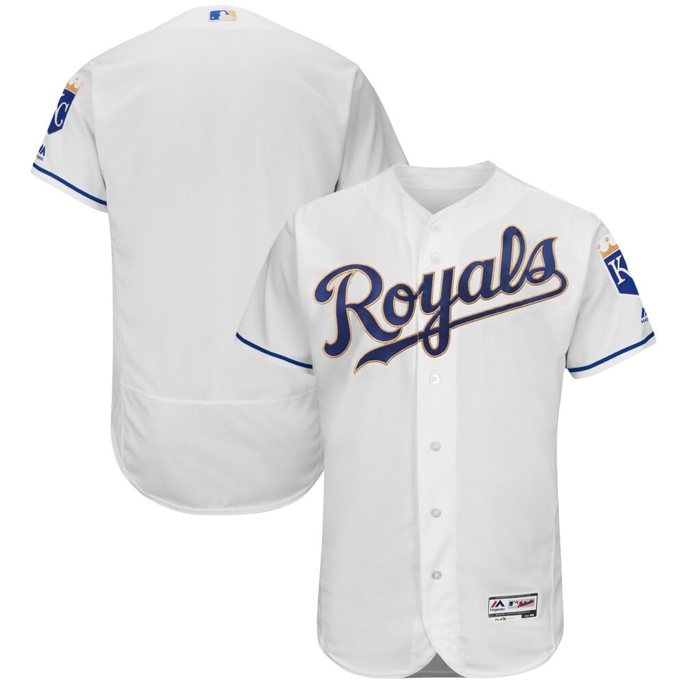 Kansas City Royals Majestic 2017 Home Flex Base Team Stitched Jersey – White