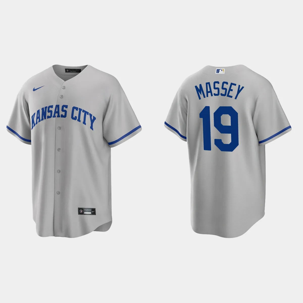 Kansas City Royals Michael Massey Road Jersey - Gray