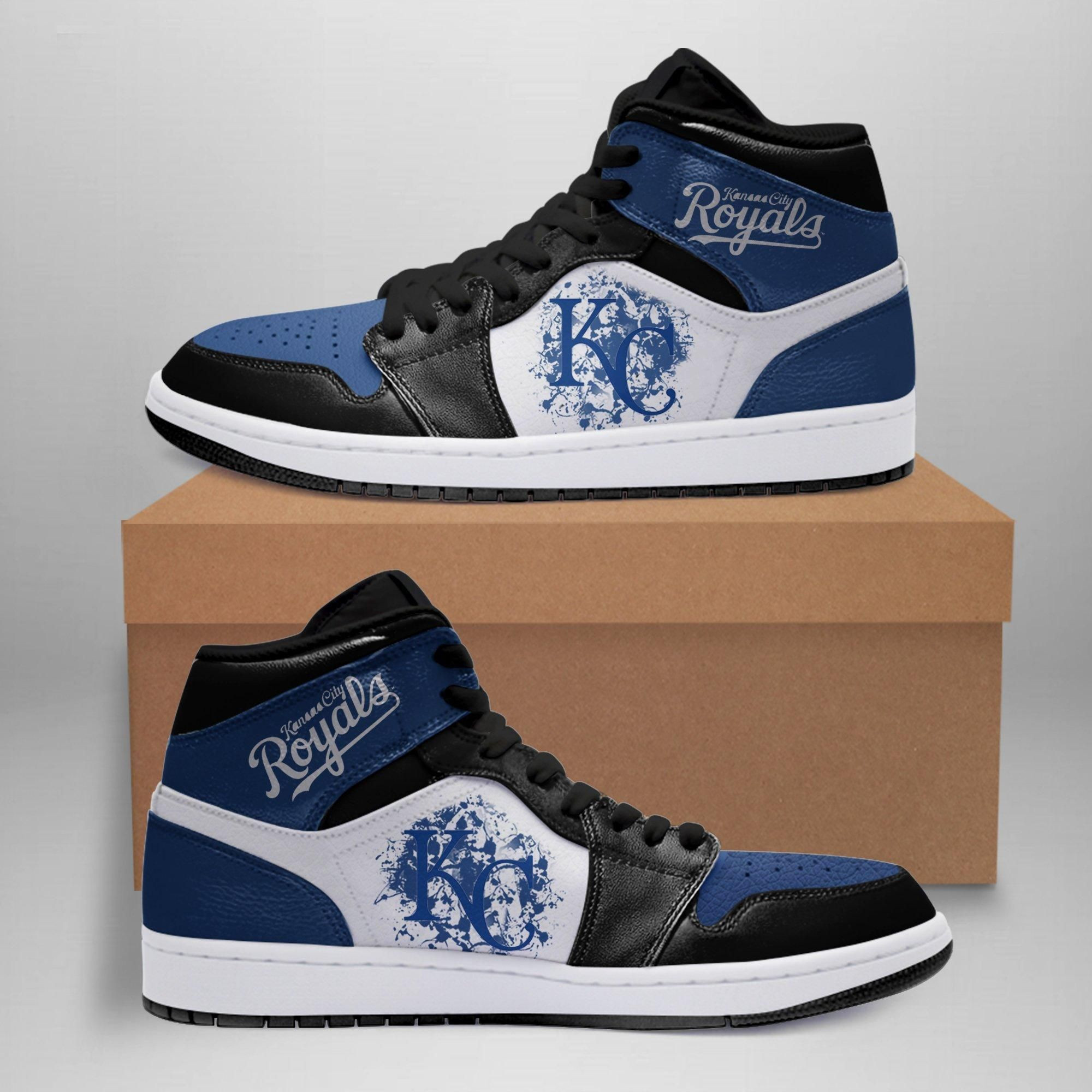 Kansas City Royals MLB Basketball Shoes Sport Sneakers High Top Air Jordan Sneaker, Air Jordan Hightop