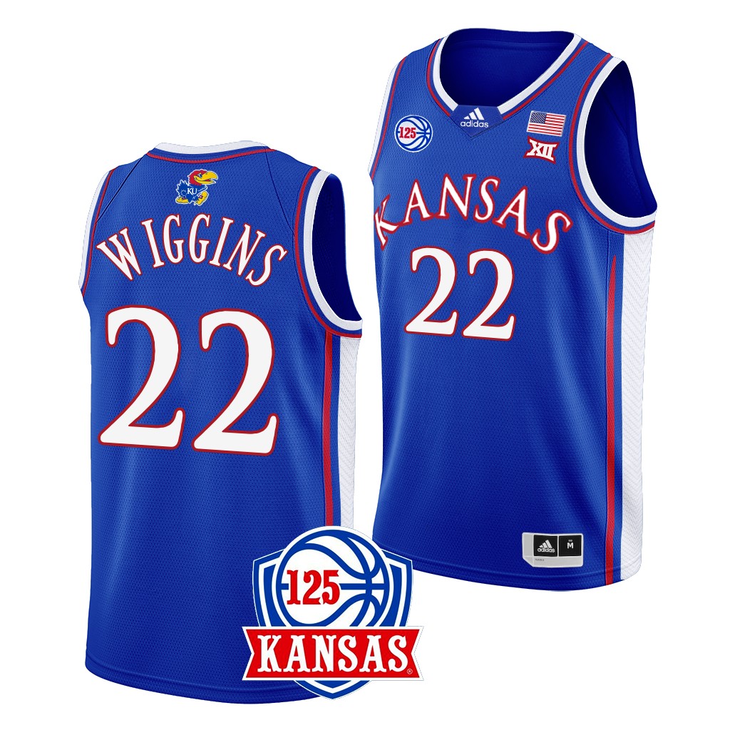 Kansas Jayhawks 125th Anniversary Andrew Wiggins #22 Blue Away Jersey
