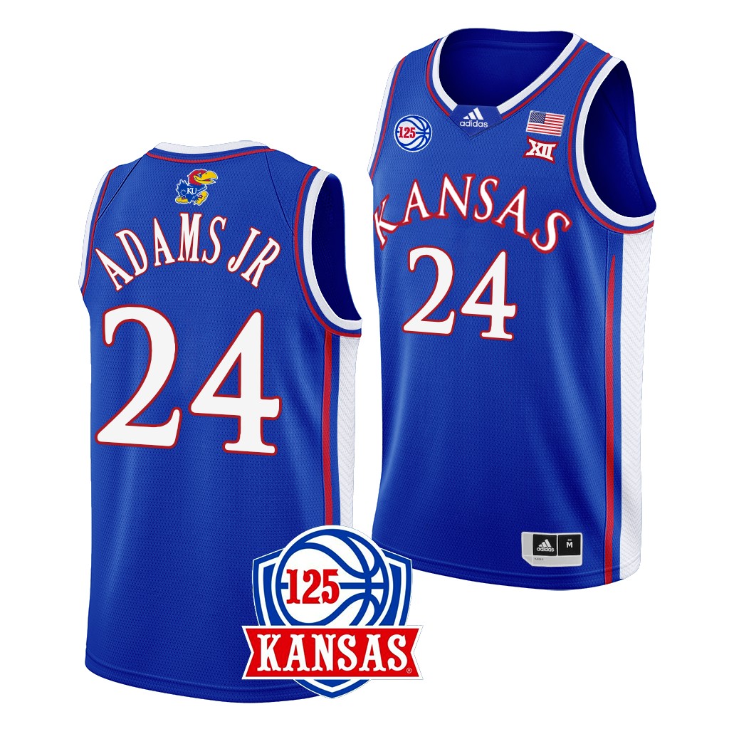 Kansas Jayhawks 125th Anniversary K.J. Adams Jr. #24 Blue Away Jersey
