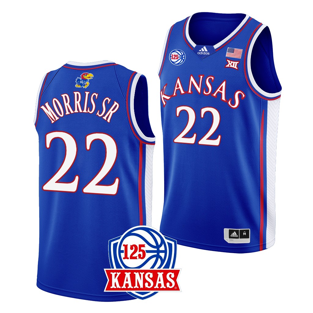 Kansas Jayhawks 125th Anniversary Marcus Morris Sr. #22 Blue Away Jersey