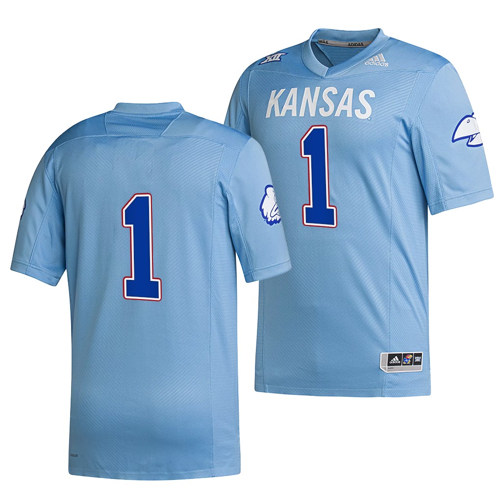 Kansas Jayhawks 1 Blue 2021-22 Hail to Old KU Reverse Retro Jersey Men