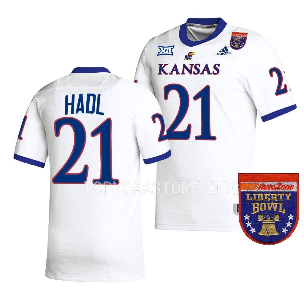 Kansas Jayhawks 2022 Liberty Bowl John Hadl #21 White Men's College Jersey