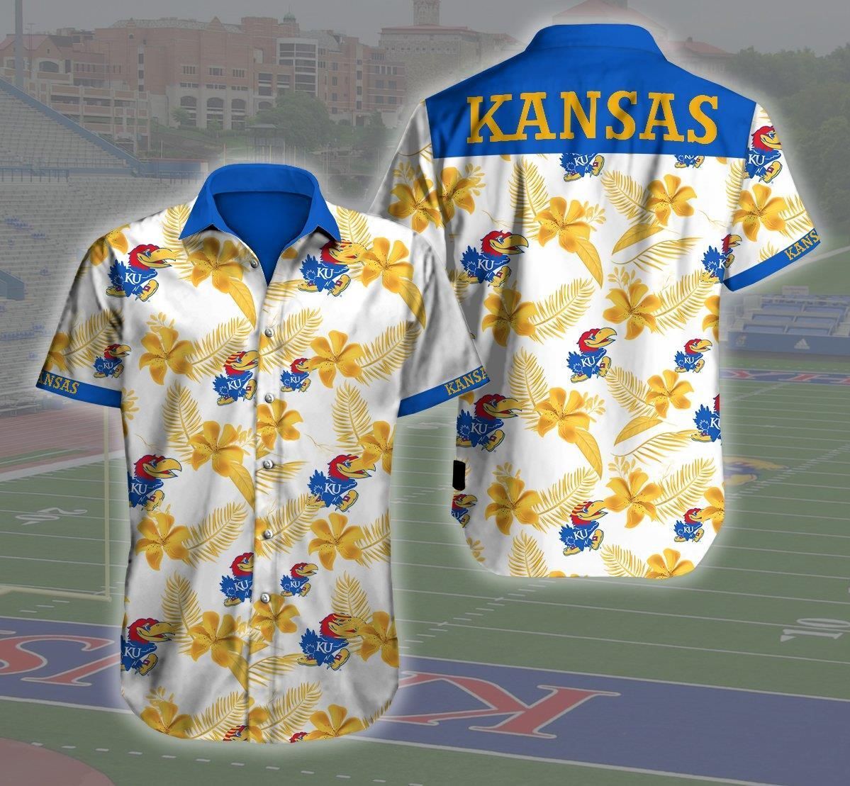 Kansas Jayhawks Basketball Logo Hawaii Shirt Summer Wear Hawaii Shirt Hawaiian Beach