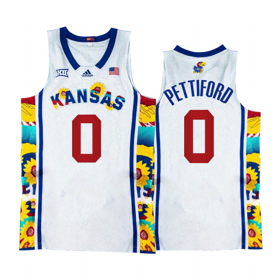 Kansas Jayhawks Bobby Pettiford Jersey 2022 Sunflower Showdown White Uniform