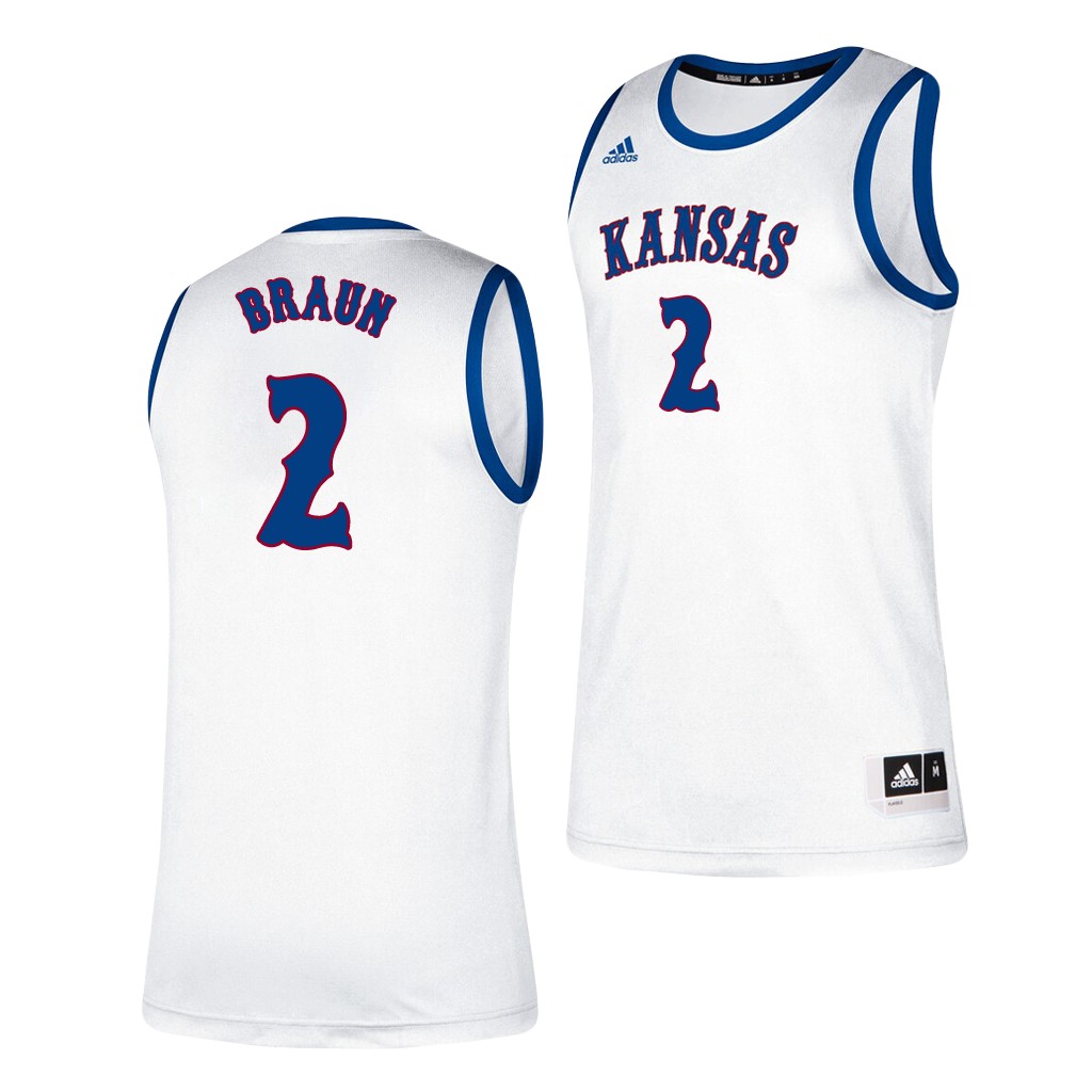 Kansas Jayhawks Christian Braun White Classic Men's College Jersey