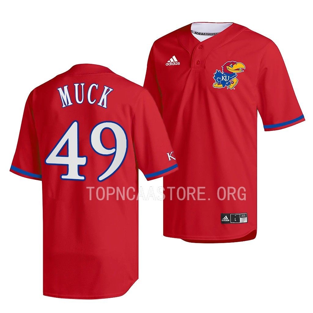 Kansas Jayhawks College Karter Muck #49 Red Jersey