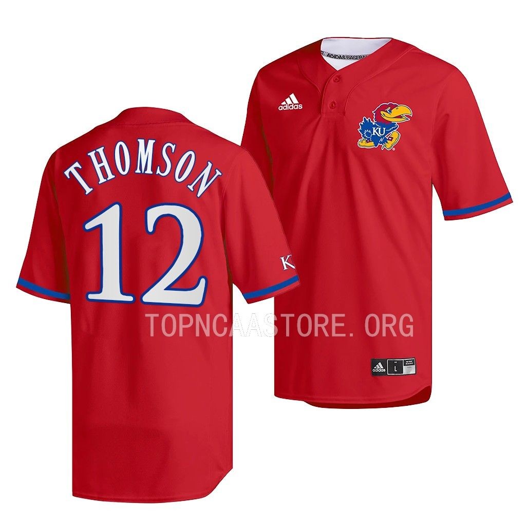 Kansas Jayhawks College Rob Thomson #12 Red Jersey