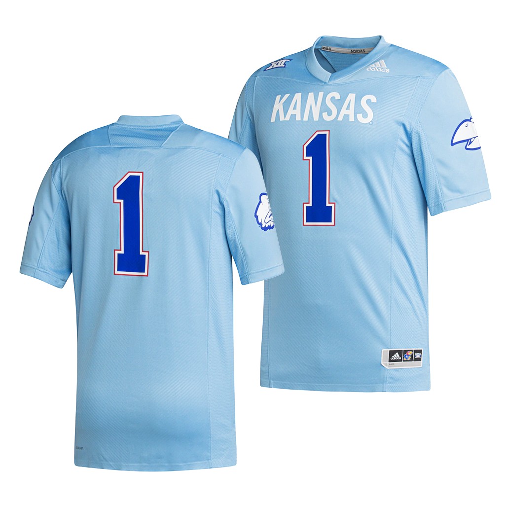 Kansas Jayhawks Custom 1 Blue College Premier Strategy Jersey Men