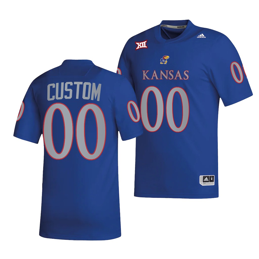 Kansas Jayhawks Custom Jersey 2022 College Royal #00 NIL Men's Shirt