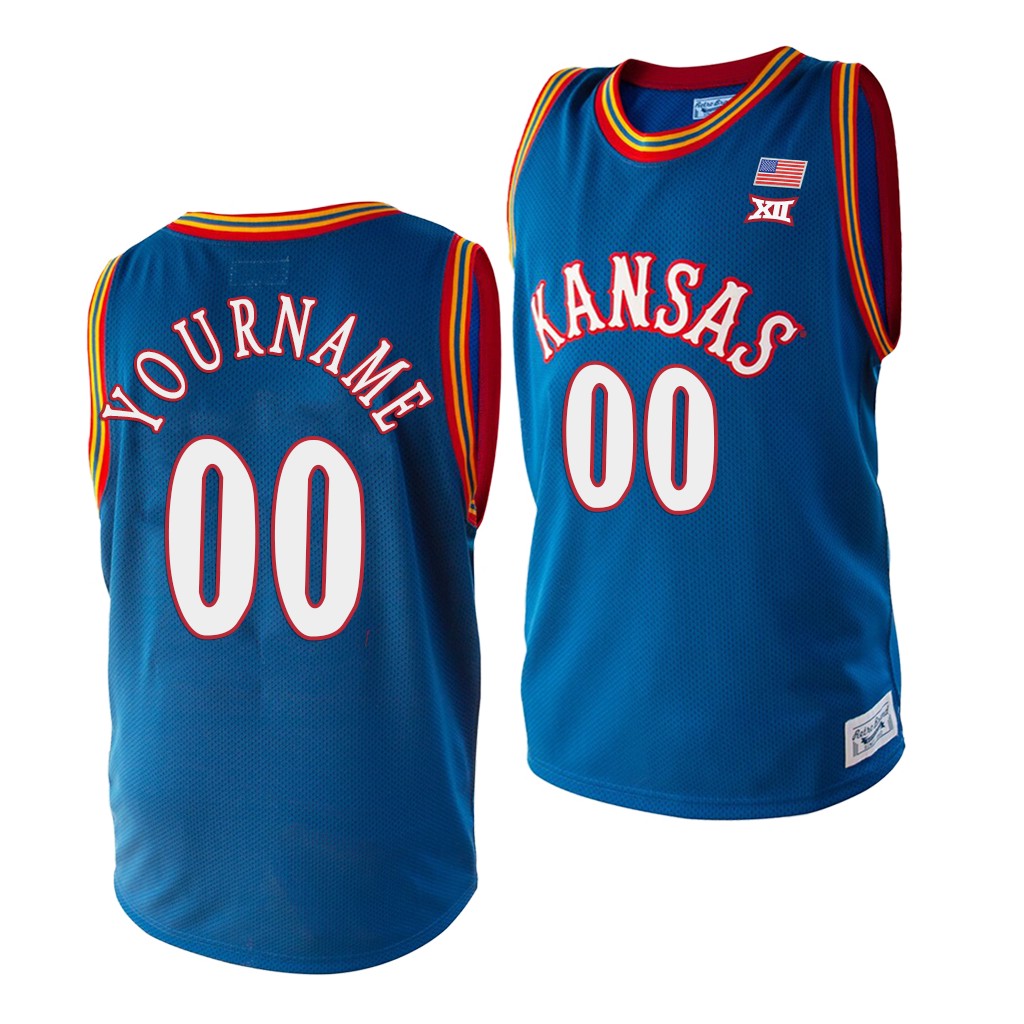 Kansas Jayhawks Custom Royal College Jersey NCAA