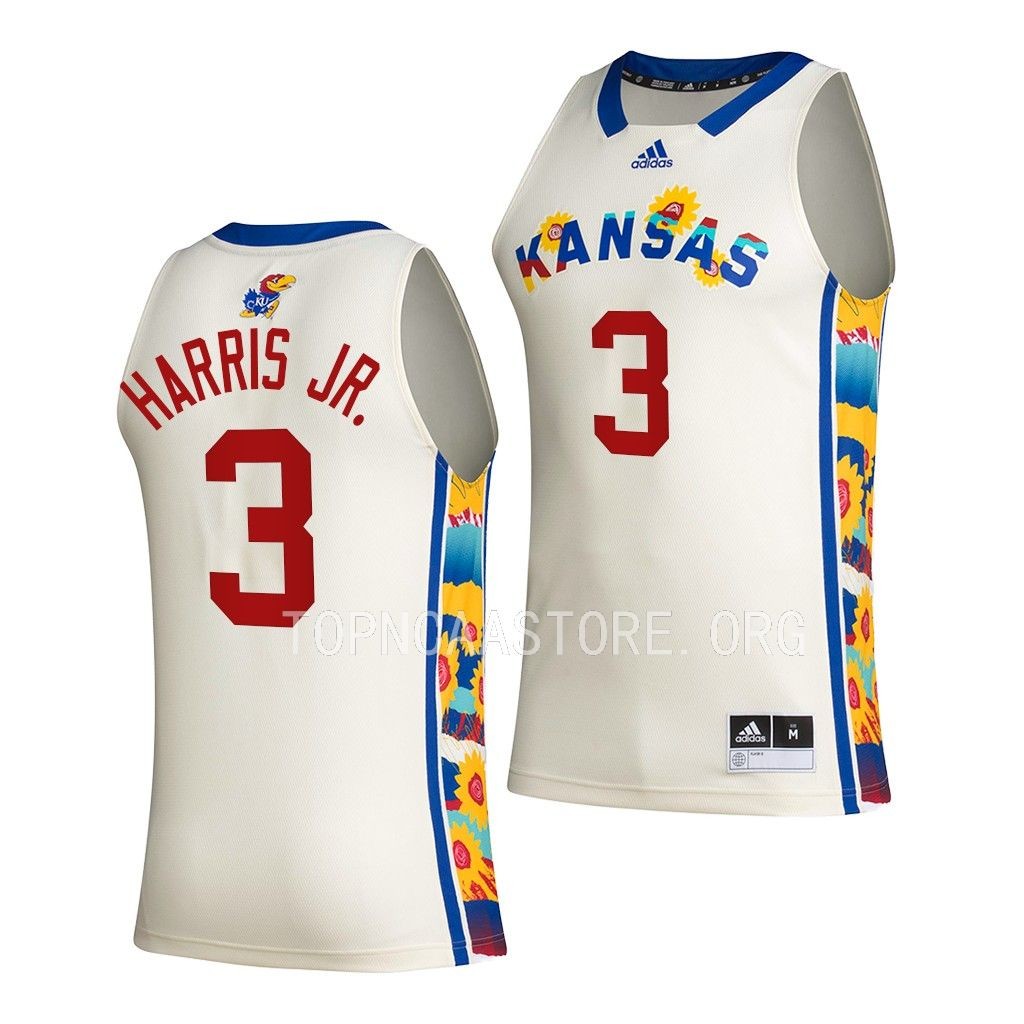 Kansas Jayhawks Dajuan Harris Jr. White #3 Jersey Honoring Black Excellence