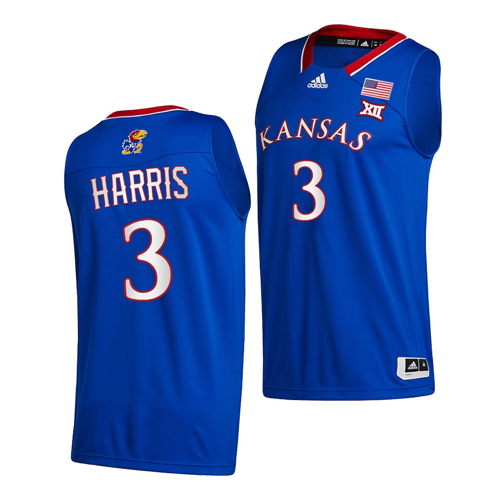 Kansas Jayhawks Dajuan Harris Royal 2020-21 College Men New Season Jersey