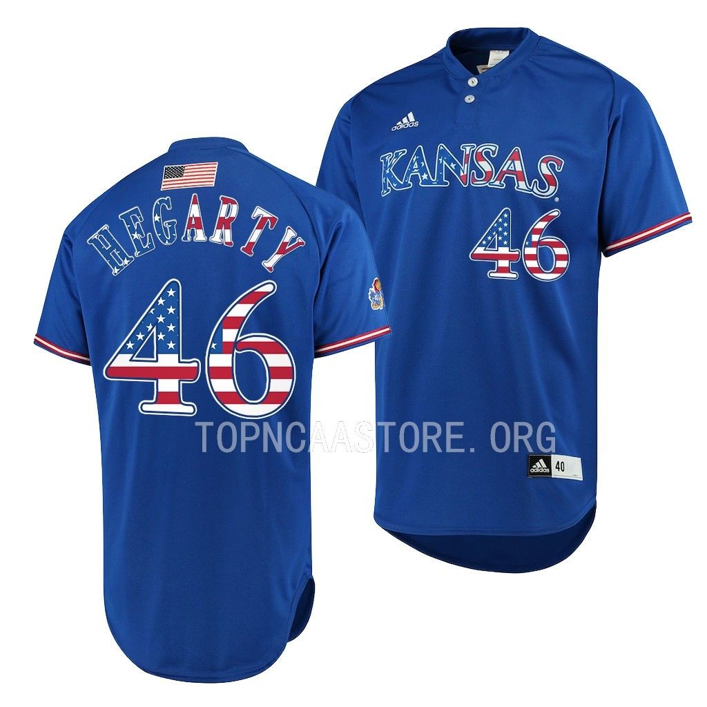Kansas Jayhawks Daniel Hegarty Independence Day Royal #46 Jersey