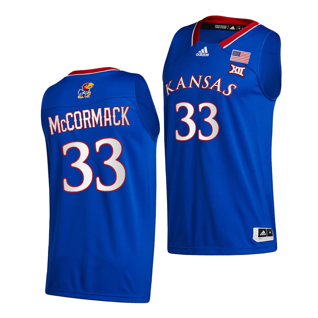Kansas Jayhawks David McCormack Royal 2020-21 College Men New Season Jersey