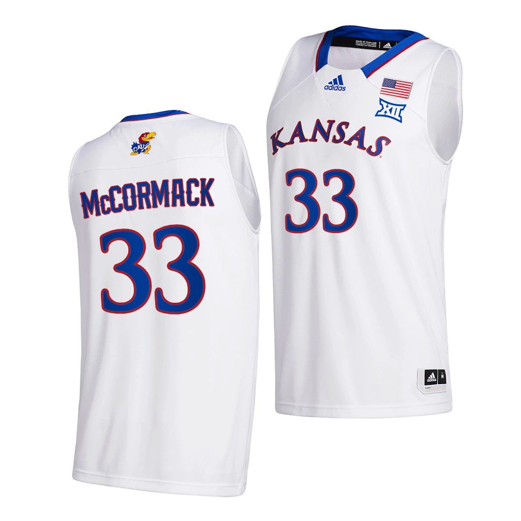 Kansas Jayhawks David McCormack White 2020-21 Home Men New Season Jersey