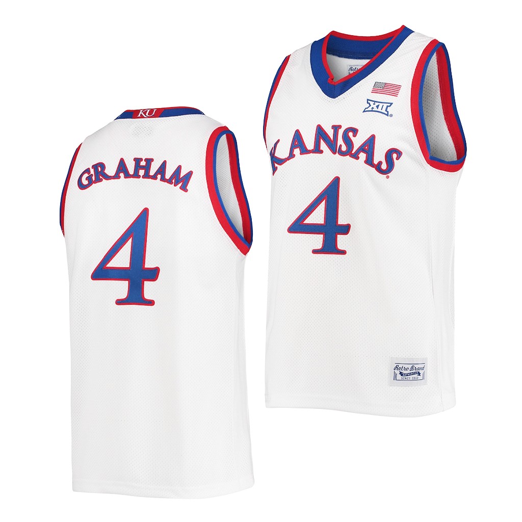 Kansas Jayhawks Devonte' Graham White Commemorative Classic Jersey