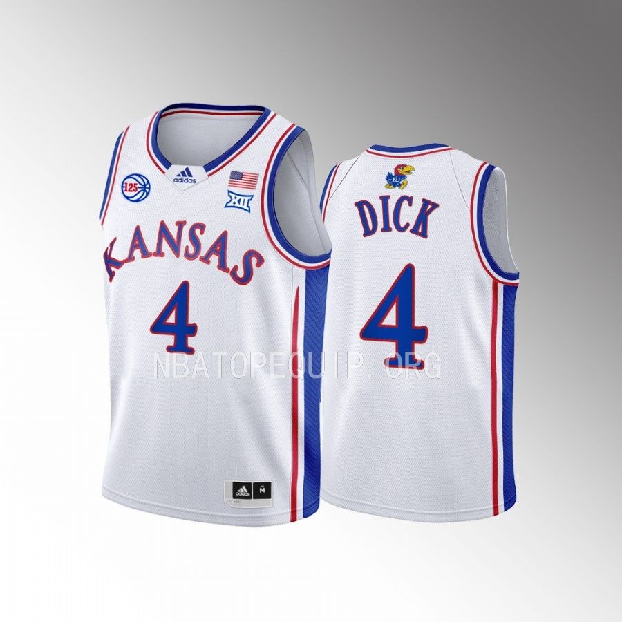 Kansas Jayhawks Gradey Dick College White Youth Jersey #4