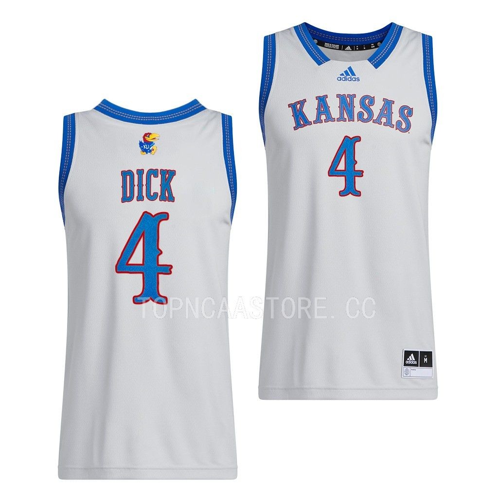 Kansas Jayhawks Gradey Dick Swingman uniform Grey #4 Jersey 2022-23