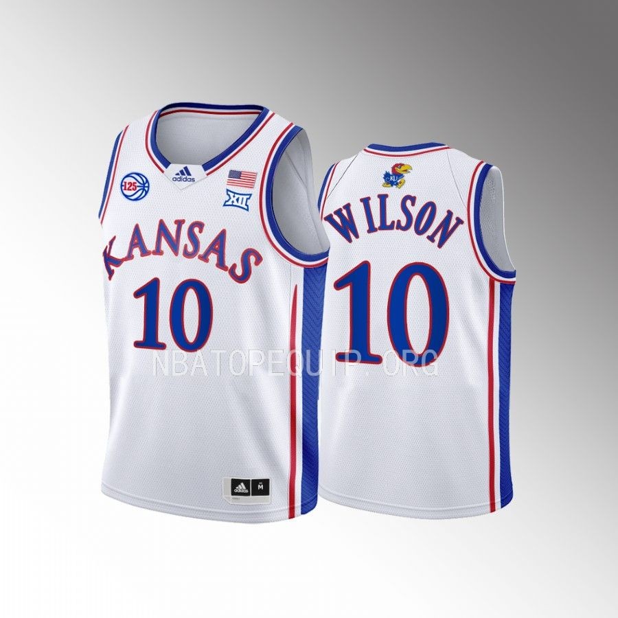 Kansas Jayhawks Jalen Wilson College White Youth Jersey #10