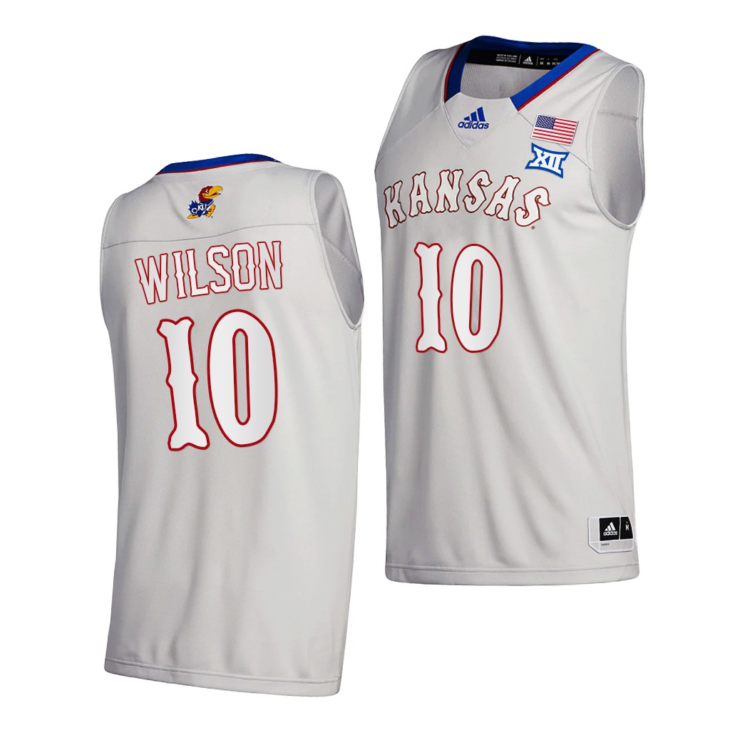 Kansas Jayhawks Jalen Wilson Gray 2020-21 College Men New Season Jersey
