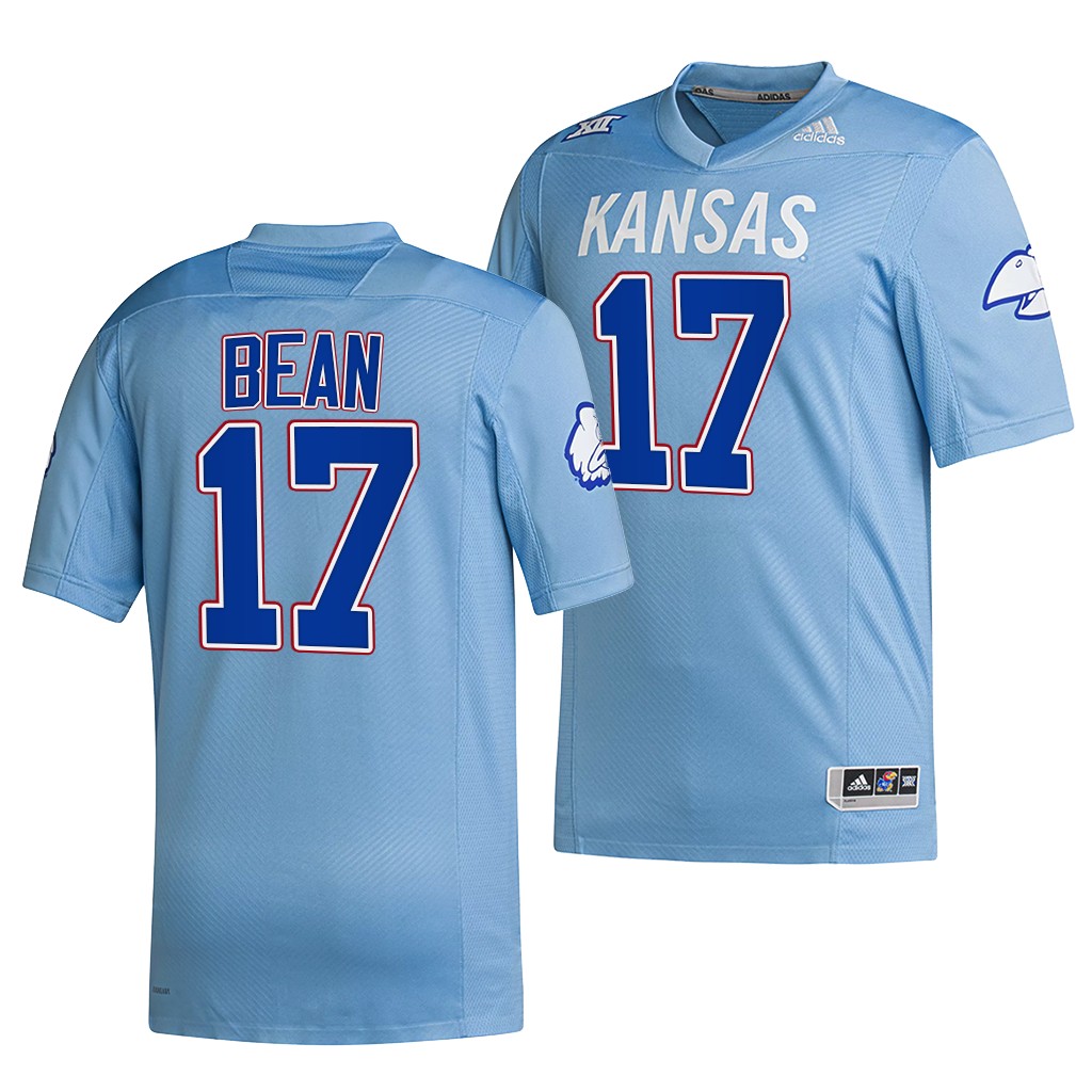 Kansas Jayhawks Jason Bean #17 Blue Hail to Old KU Jersey Reverse Retro