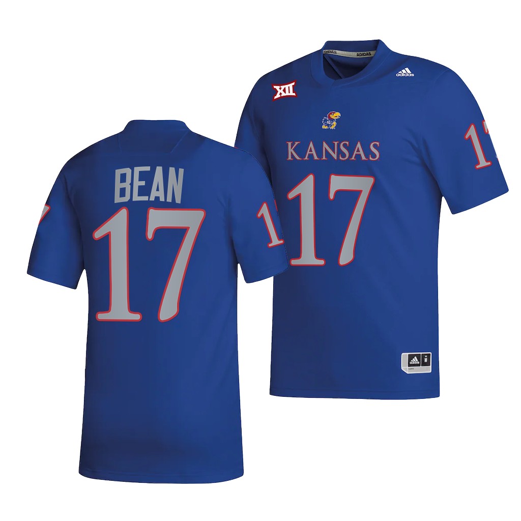 Kansas Jayhawks Jason Bean Jersey 2022 College Royal #17 NIL Men's Shirt