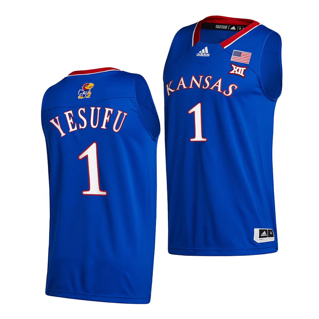 Kansas Jayhawks Joseph Yesufu Blue 2021-22 College Away Jersey