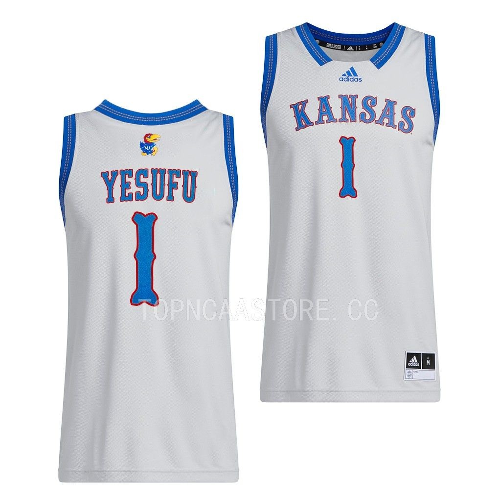 Kansas Jayhawks Joseph Yesufu Swingman uniform Grey #1 Jersey 2022-23