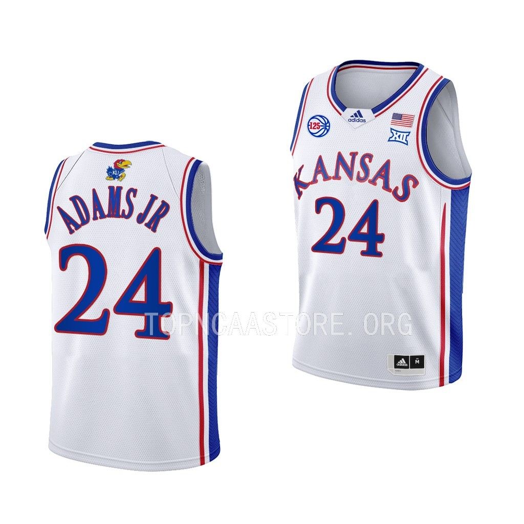 Kansas Jayhawks K.J. Adams Jr. College Jersey Youth White