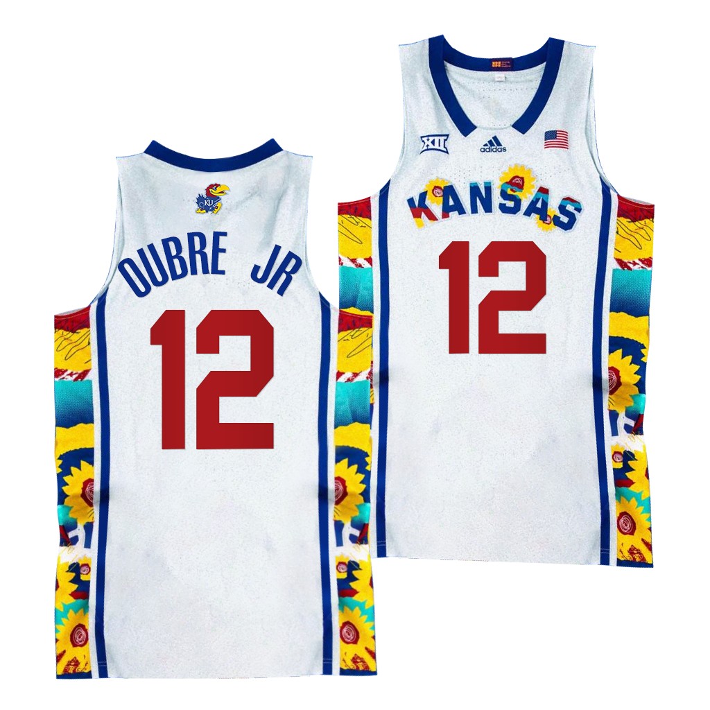 Kansas Jayhawks Kelly Oubre Jr. Sunflower Showdown #12 White uniform Jersey