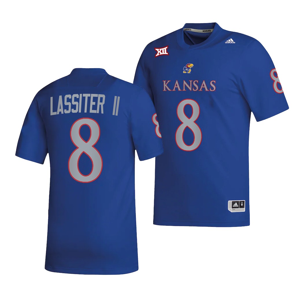Kansas Jayhawks Kwamie Lassiter II Jersey 2022 College Royal #8 NIL Men's Shirt