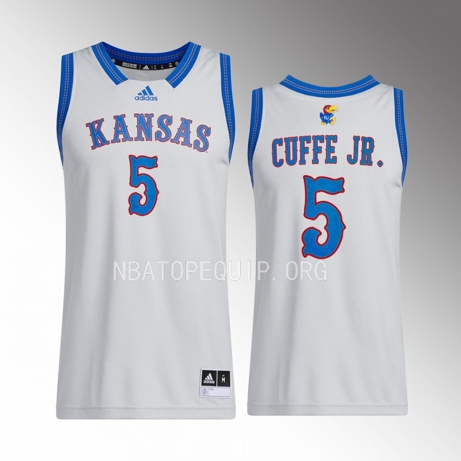 Kansas Jayhawks Kyle Cuffe Jr. Jersey 2022-23 Swingman Grey Uniform