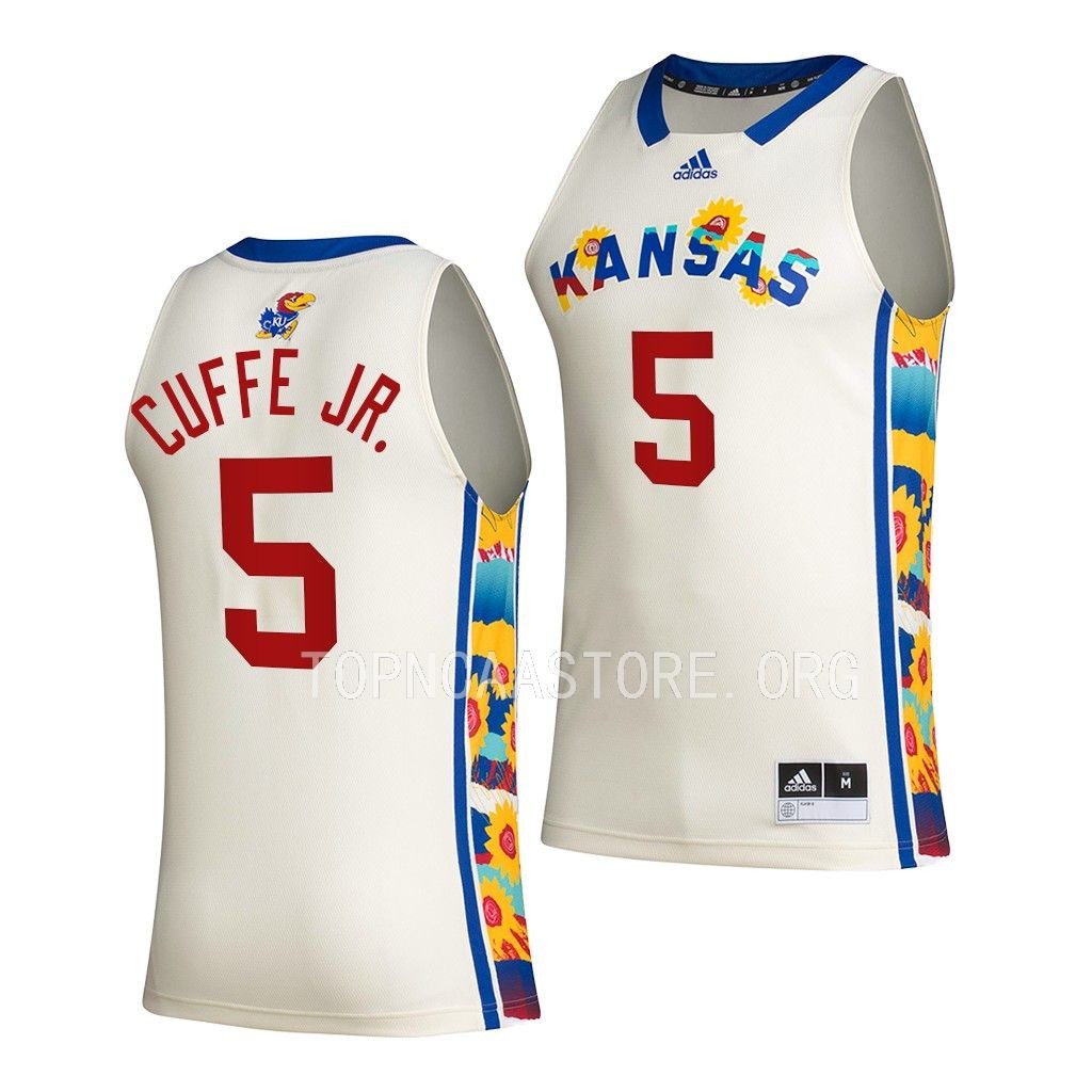 Kansas Jayhawks Kyle Cuffe Jr. White #5 Jersey Honoring Black Excellence