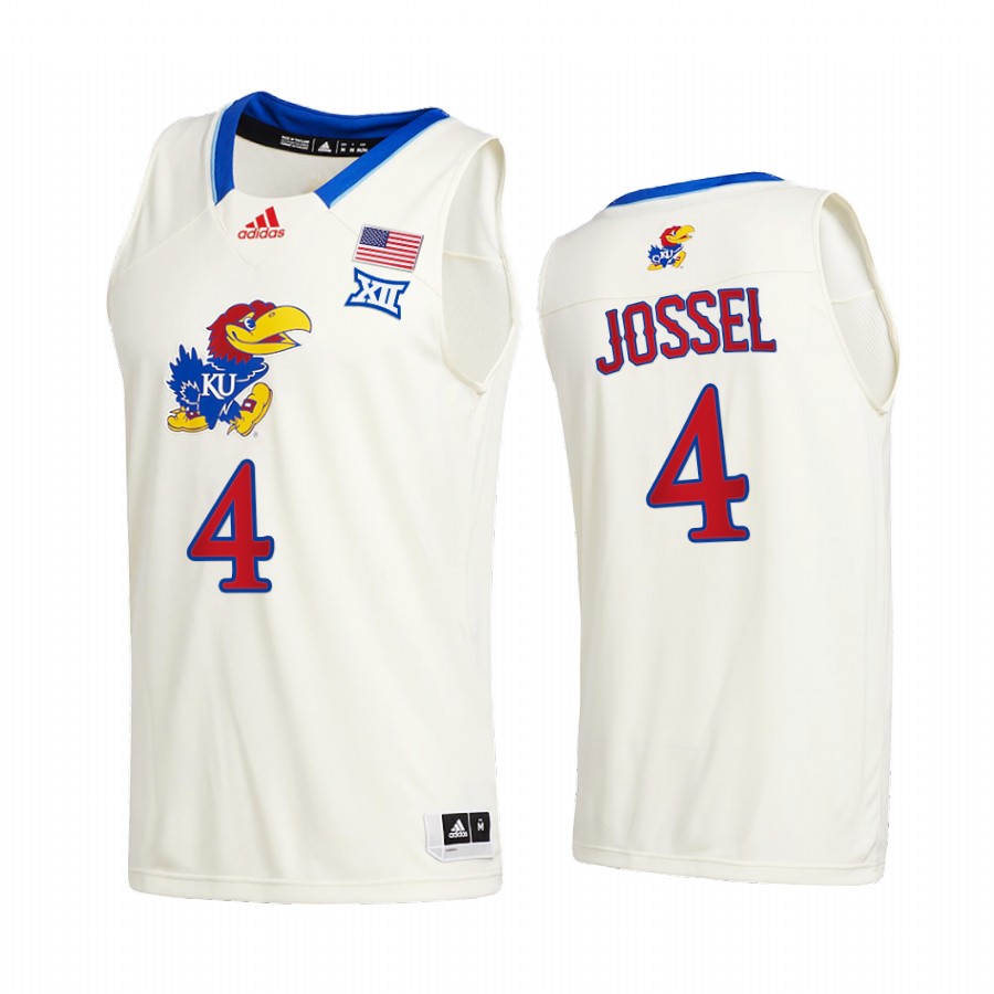 Kansas Jayhawks Latrell Jossel Cream College 2020-21 New Season Jersey
