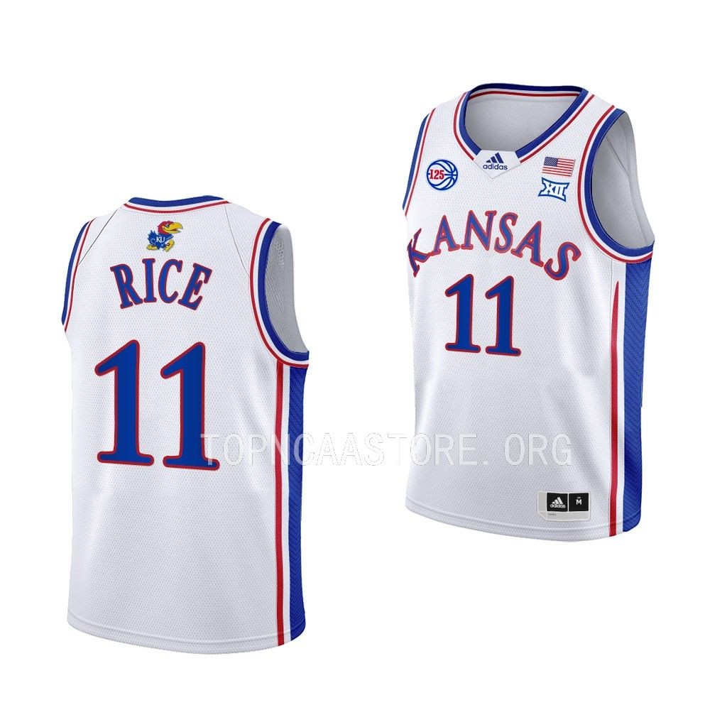 Kansas Jayhawks M.J. Rice College Jersey Youth White