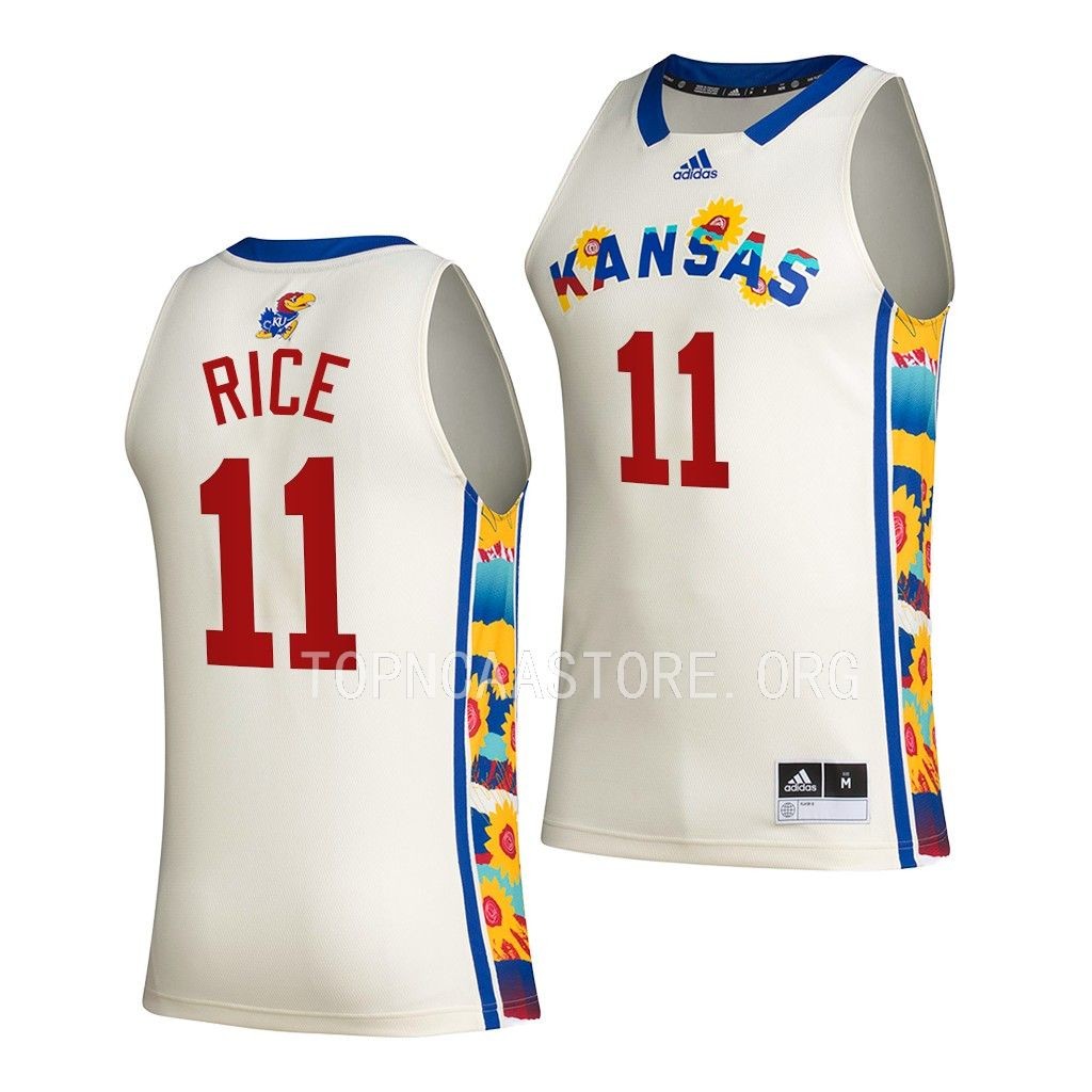 Kansas Jayhawks M.J. Rice White #11 Jersey Honoring Black Excellence