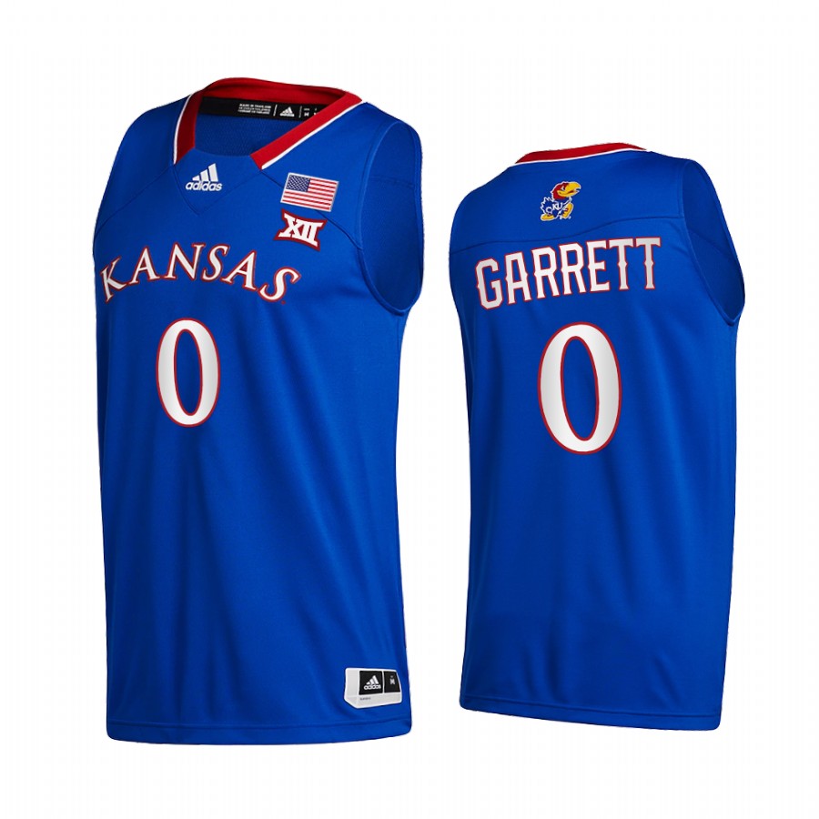 Kansas Jayhawks Marcus Garrett 2020-21 Royal College Jersey New Season League patch