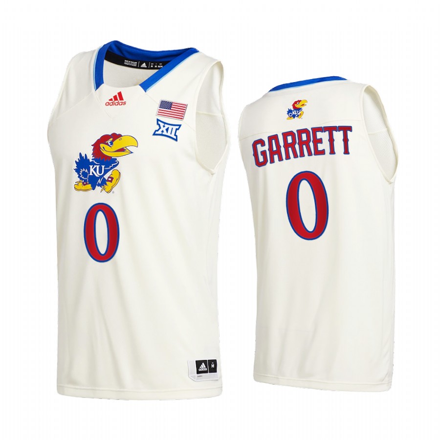 Kansas Jayhawks Marcus Garrett Cream College 2020-21 New Season Jersey